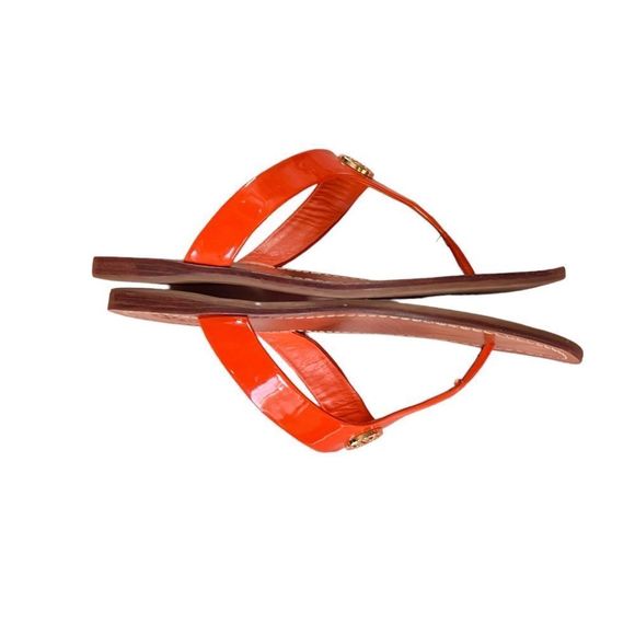 Tory Burch Cameron Patent Suffiano Thong Wedge Sandals Genuine Leather Size 6 - Picture 6 of 8